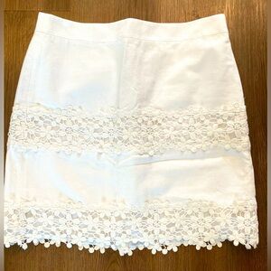 J Crew White Lace Mini Skirt